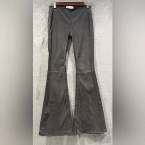 Free People Jeans Womens 25 Penny Pull On Flare Bell Botton Stretch Denim Black